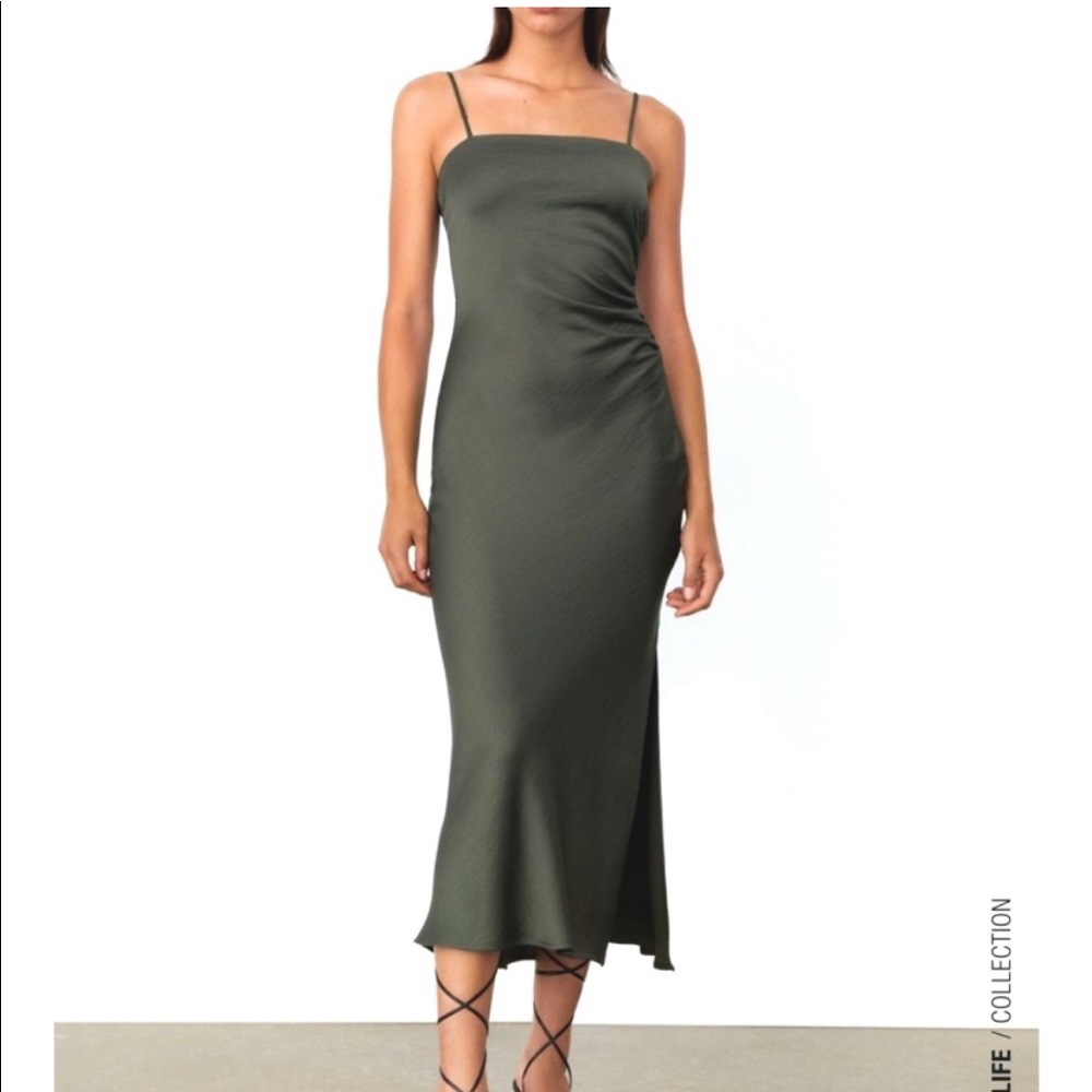 Zara, midi satin effect dress, never worn with tags